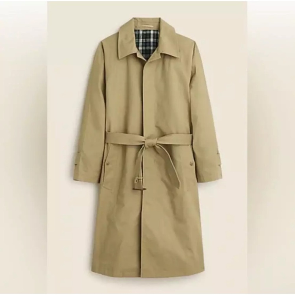 J.Crew NWT 732 CAD $ Ludlow Trench Coat in Water-Resistant Cotton Sz. 46R